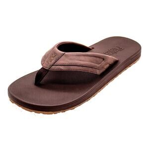 NWT Flojos Men's Slip-On Flip Flop Sandals Everyday Comfort Summer Brown Size 10